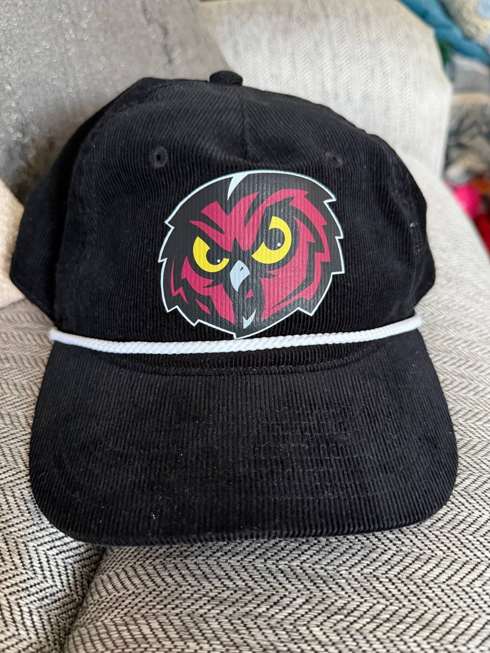 Temple University Snapback Black Corduroy Hat